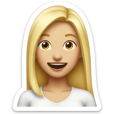 blonde girl sticking tongue out sticker