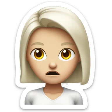 angry white girl showing disapproval with hand  in front of her  sticker