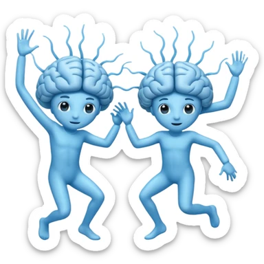 Last two brain cells dancing sticker