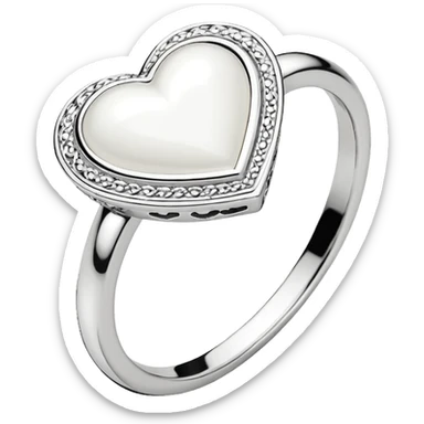 Pandora ring white heart sticker