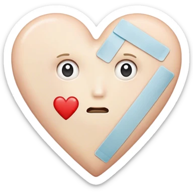 Broken heart with bandaid  sticker