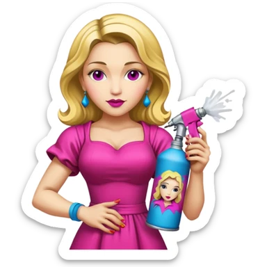 emoji della madonna vestita di fucsia con una bomboletta spray per fare i grafiti
 sticker
