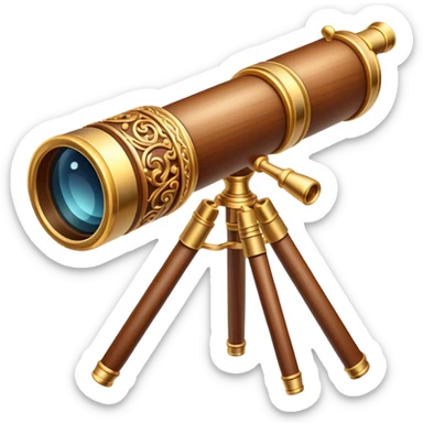 Magical wooden telescope sticker