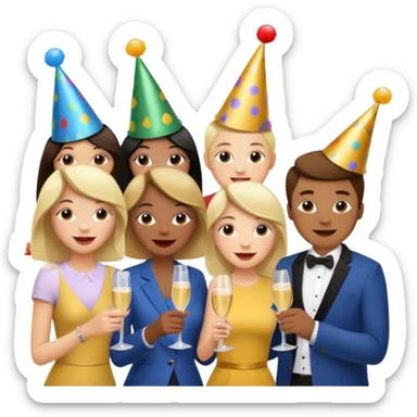 200 people eating at a family party sticker