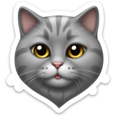 British cat and heart  sticker