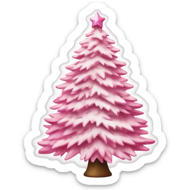 pink and white christmas tree sticker