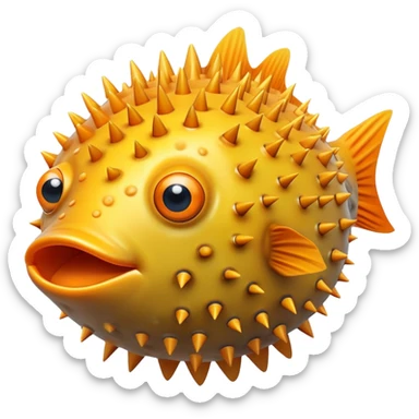 Pufferfish inflated with spikes sticker