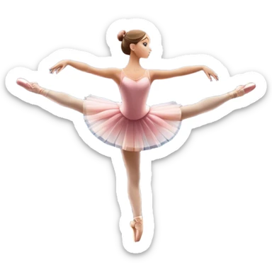 Icon for Ballet: a theater stage with silhouette of a ballerina in an elegant pose, surrounded by spotlight and stage lights. The icon should convey the grace and beauty of ballet, with focus on the dancer and the dramatic lighting. Transparent background. sticker