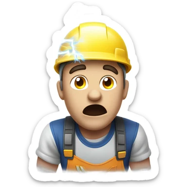 Electrician getting zapped by electricity sticker