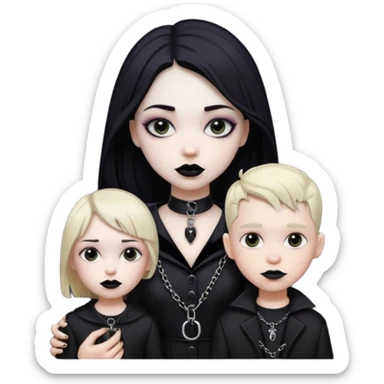 Fille Gothique qui tien un garçon en laisse sticker