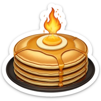 pancake on fire sticker