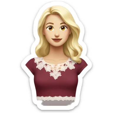 Burgundy top with lace sticker