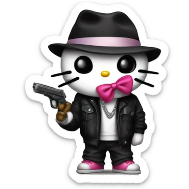 Gangster hello kitty sticker