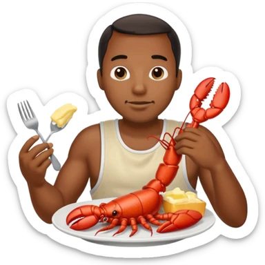 Lobster eating a black man sticker