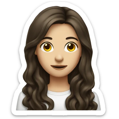 brunette girl long hair with cigarette sticker