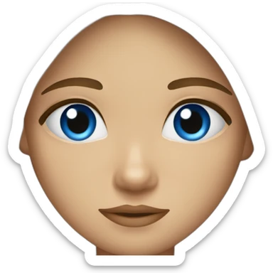 fille chatain aux yeux bleus  sticker