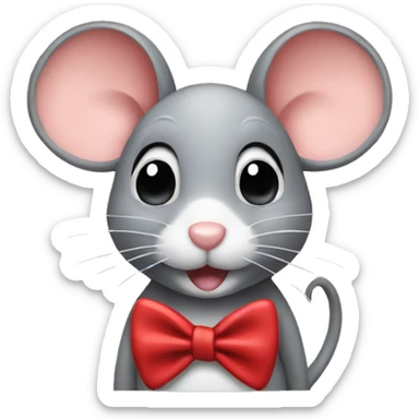 mouse with a bow sticker