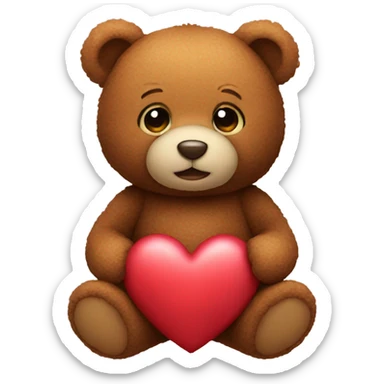 teddy with heart sticker