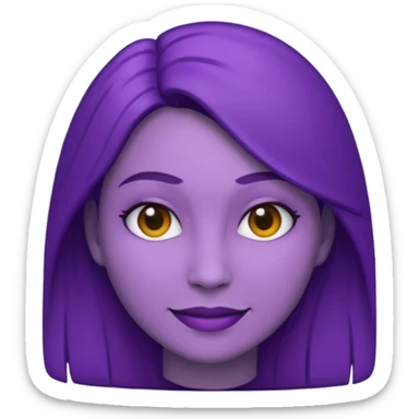 emoji of a racially ambiguous woman, who looks serious. no skin color please. use a color. sticker