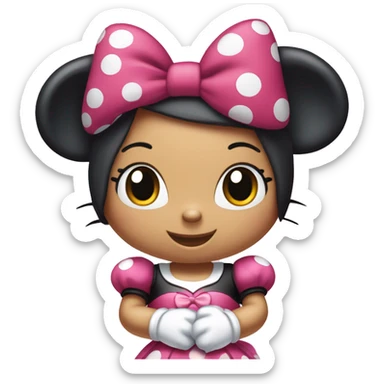 Hello kitty dressed as Minnie Mouse  sticker