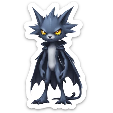 cute cool edgy sharp eldritch punk Digimon-Fakemon-animal full body sticker