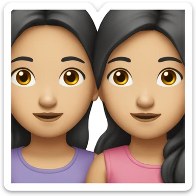 two asian sisters sticker