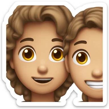 Me with brown hair looking at my girlfriend with brown hair after she farts sticker