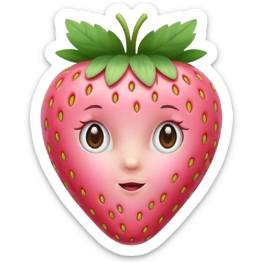 baby pink strawberry sticker