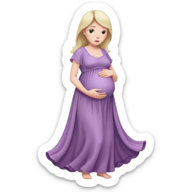 worried pregnant woman sticker