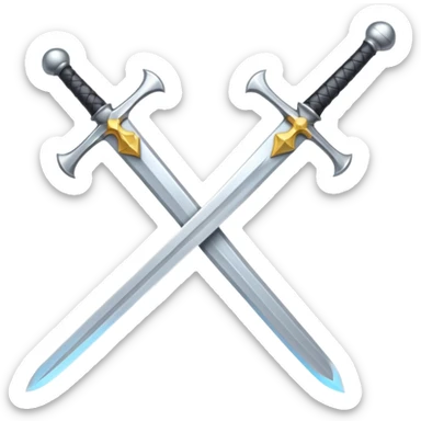 Silver knight sword — clean blade, cross guard sticker