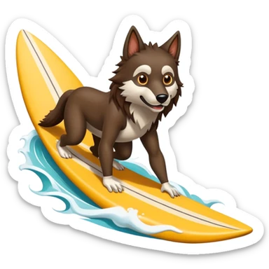 Lobo ensina de uma prancha  sticker