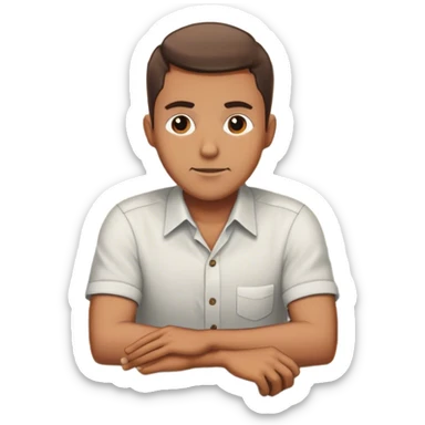 man sitting at bar counter sticker