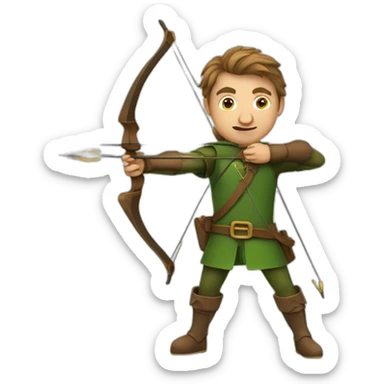 Robin Hood shooting bow and arrow sticker