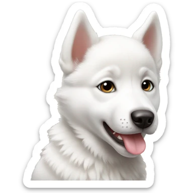 White Australian Husky Puppy sticker
