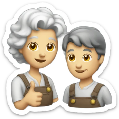 old woman teaching mechanic sticker