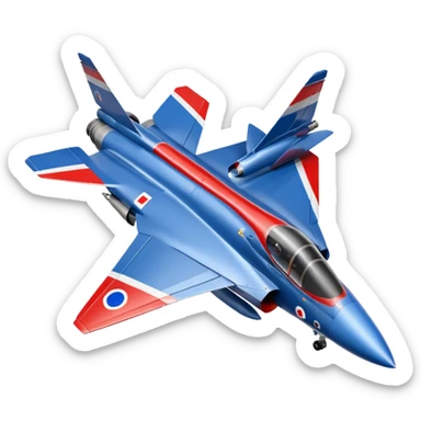 the french mirage fighter jet with the french flag behind it sticker