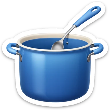 an empty blue kitchen pot sticker