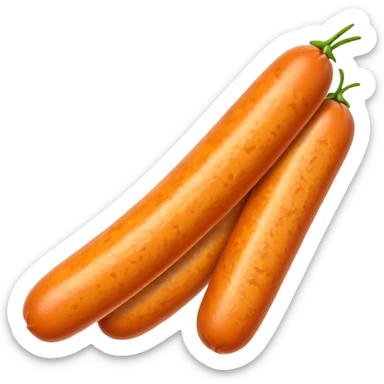 orange cylindrical pieces sausage shaped on each end with no lines sticker