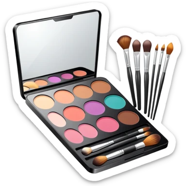 Makeup palette and soft brushes sticker