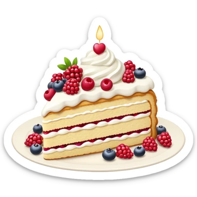 Piece of cake: vanilla biscuit, berries filling sticker