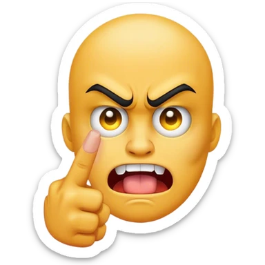 Yellow circle face showing middle finger and angry  sticker