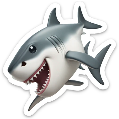 A shark being very silly  sticker