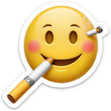 Smiley face smoking a cigarette  sticker