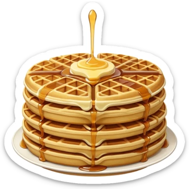 a waffle cake with pancakes sticker