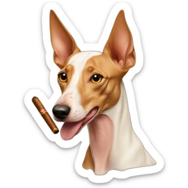 Podenco with cigar sticker