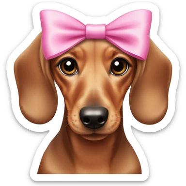 Mini Dachshund with pink bows sticker