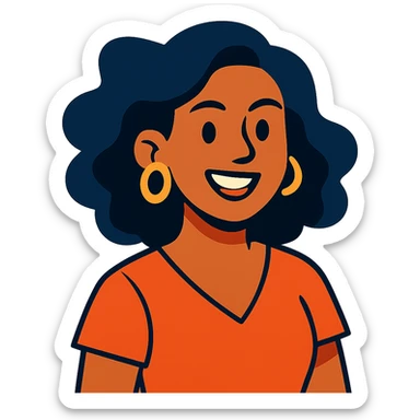 30-year-old woman, vibrant toon style sticker