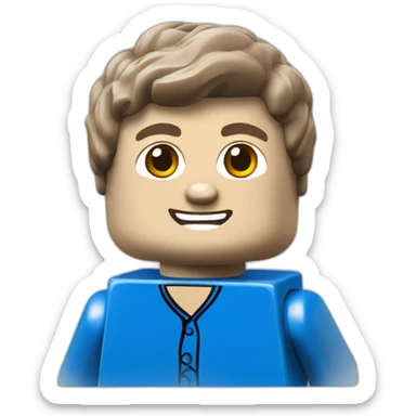 Blue lego brick sticker