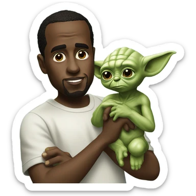 Make p diddy holding yoda sticker