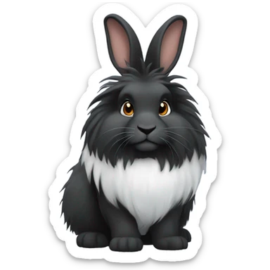 Black lionhead rabbit sticker